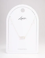 Silver Plated Angel Number Cubic Zirconia Chain Necklace