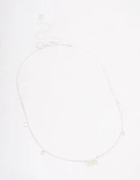 Silver Plated Angel Number Cubic Zirconia Chain Necklace