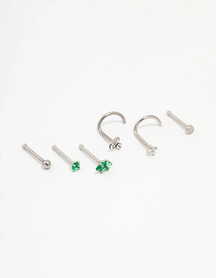 Surgical Steel Cluster Marquise Nose Piercing 6-Pack