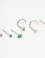 Surgical Steel Cluster Marquise Nose Piercing 6-Pack