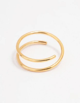 Gold Plated Titanium Twisted Nose Ring