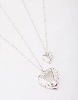 Silver Plated Ornate Heart Pendant Necklace Pack