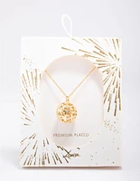 Gold Plated Sphere Pendant Necklace