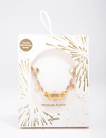 Gold Plated Semi-Precious Barrel Necklace