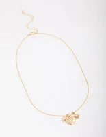 Gold Plated Heart Cubic Zirconia Pendant Necklace