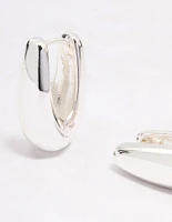 Silver Plated Slim Teardrop Hoop Earrings