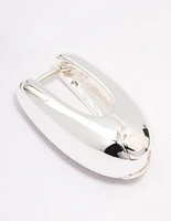 Silver Plated Slim Teardrop Hoop Earrings