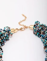 Beaded Cluster Statement Necklace