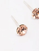 Sterling Silver Blush Czech Crystal Stud Earrings