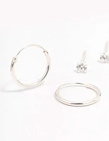 Sterling Silver Cubic Zirconia Earring Pack