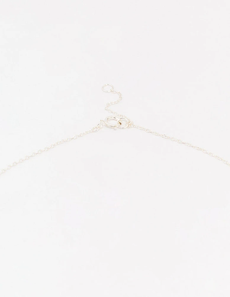 Sterling Silver Cubic Zirconia Bow Pendant Necklace