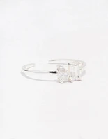 Sterling Silver Cubic Zirconia Adjustable Ring