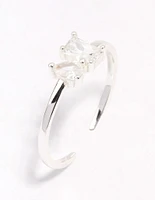 Sterling Silver Cubic Zirconia Adjustable Ring