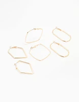 Gold Geometric Hoop Earring 3-Pack