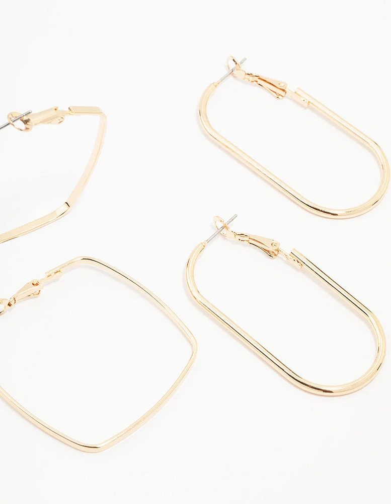 Gold Geometric Hoop Earring 3-Pack