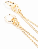 Gold Knotted Chain Drop Earrings