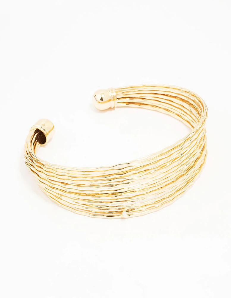 Gold Textured Wrist Cuff