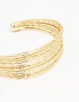 Gold Textured Wrist Cuff