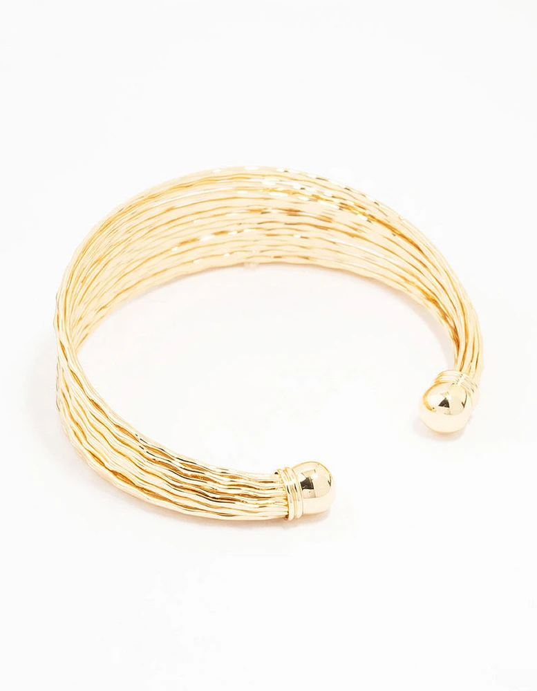 Gold Textured Wrist Cuff