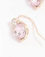 Rose Gold Multiple Czech Crystal Drop Earrings