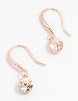 Rose Gold Basic Czech Crystals Drop Earrings