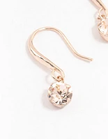 Rose Gold Basic Czech Crystals Drop Earrings