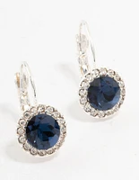 Silver Continental Czech Crystal Halo Stud Earrings