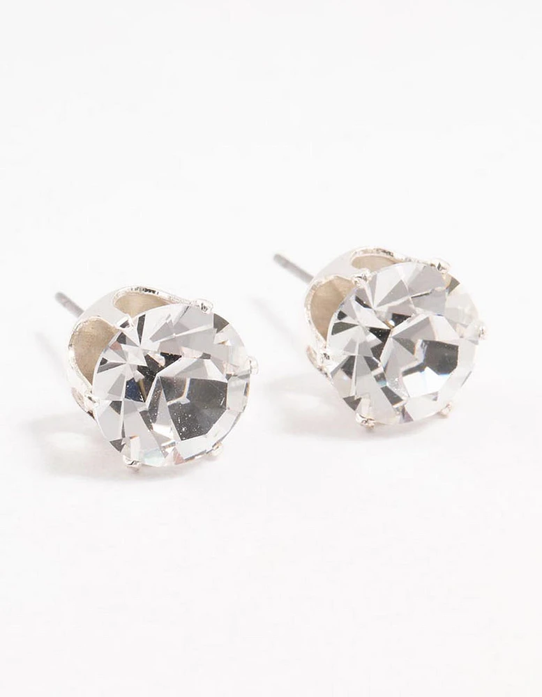 Bohemia Czech Crystal Silver Stud Earrings 10 MM