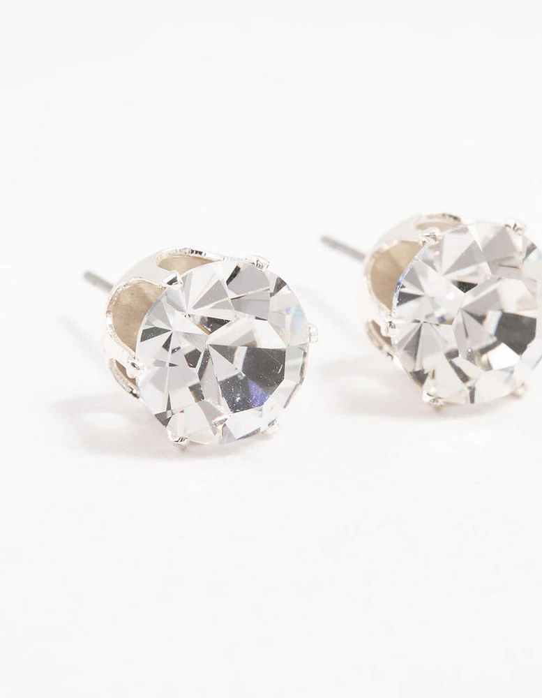 Bohemia Czech Crystal Silver Stud Earrings 10 MM