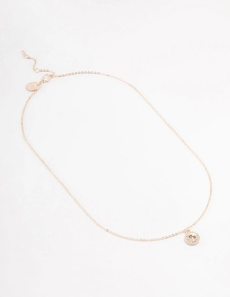 Rose Gold Czech Crystal Necklace