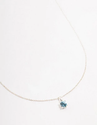 Silver Solitaire Czech Crystal Necklace