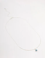 Silver Solitaire Czech Crystal Necklace