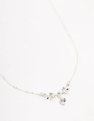 Silver Marquise Czech Crystal Vine Necklace