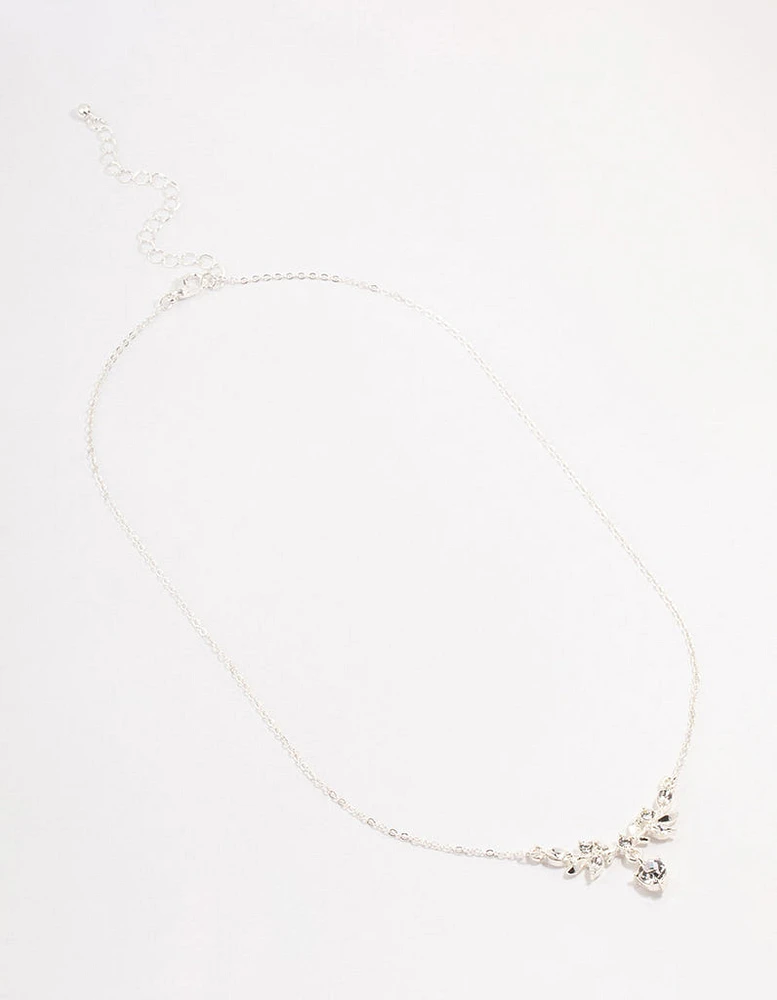 Silver Marquise Czech Crystal Vine Necklace