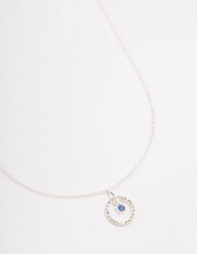 Silver Floating Czech Crystal Circle Necklace