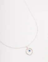 Silver Floating Czech Crystal Circle Necklace