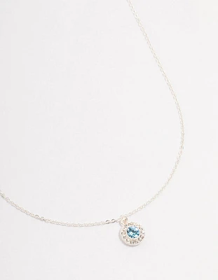 Silver Halo Czech Crystal  Necklace