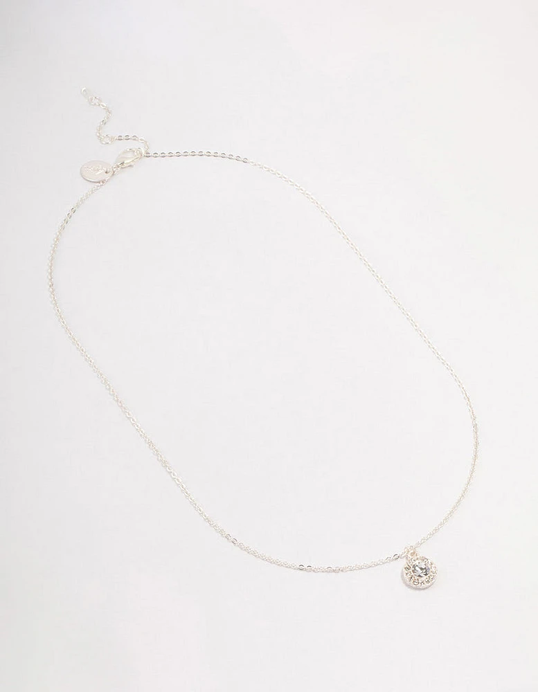 Silver Halo Czech Crystal Necklace