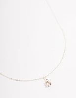 Silver Solitaire Czech Crystal Necklace