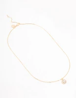 Gold Halo Czech Crystal Necklace