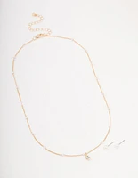 Gold Station Bohemia Crystal Necklace & Pearl Earrings Set