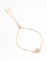 Rose Gold Halo Czech Crystals Toggle Bracelet