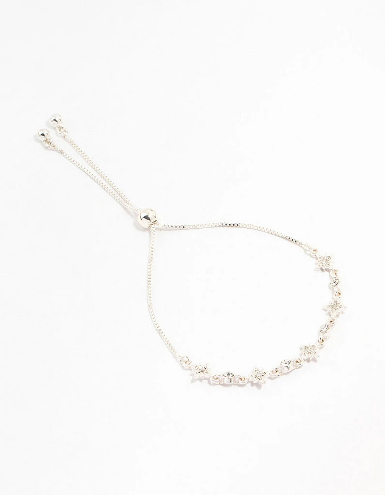 Silver Czech Bohemia Crystal Star Toggle Bracelet