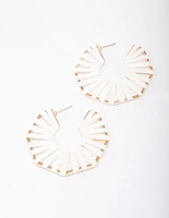 Gold Octagon Wrapped Hoop Earrings