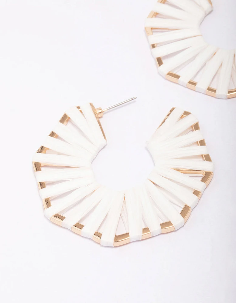 Gold Octagon Wrapped Hoop Earrings