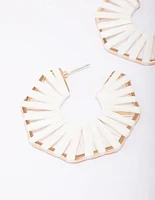 Gold Octagon Wrapped Hoop Earrings