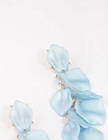 Blue Petal Drop Earrings