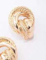 Gold Rope Knotted Stud Earrings