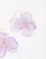 Lilac Floral Petal Drop Earrings