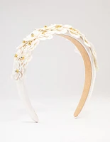 Gold Crystal Layered Faux Leather Headband